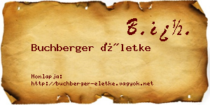 Buchberger Életke névjegykártya